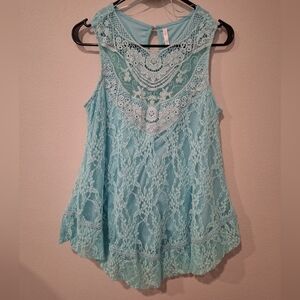 JW Style blue lace tank